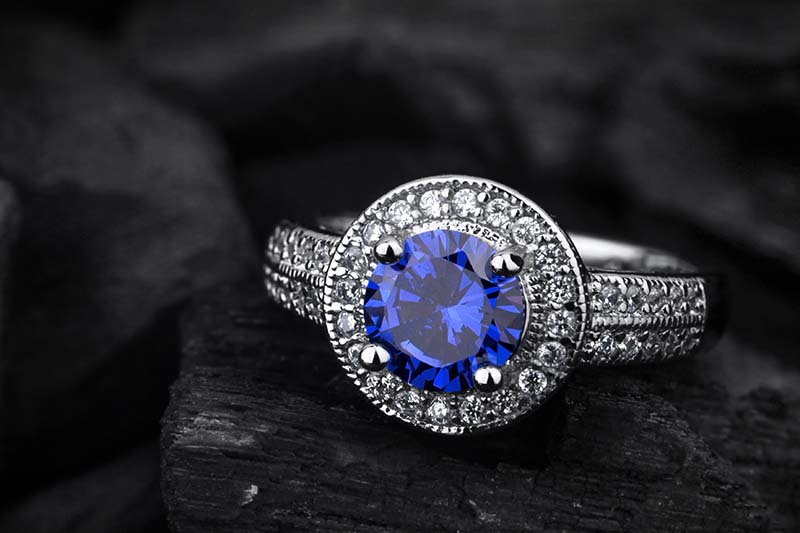 Blue diamond ring